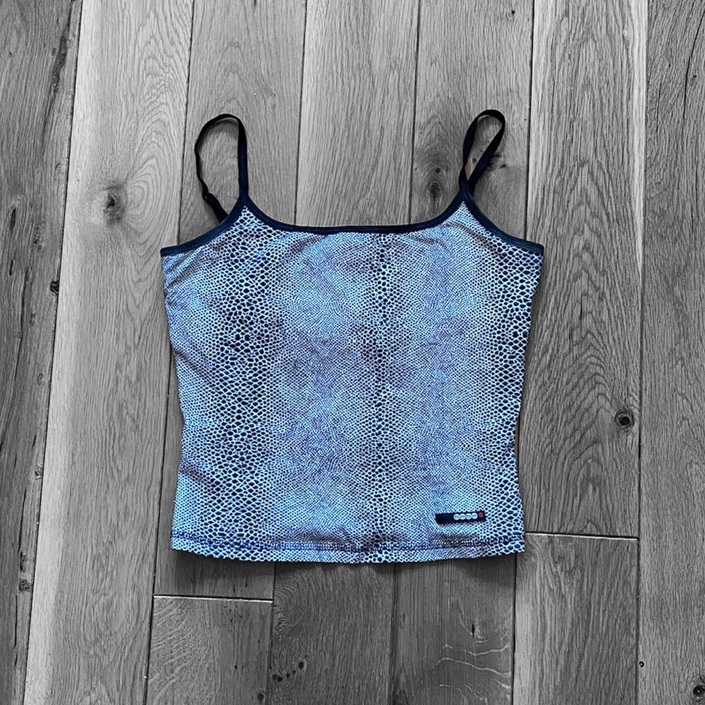 Snakeskin cropped workout top